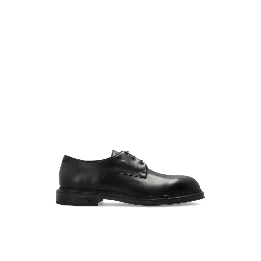 Emporio Armani Herren Schwarz - Lederschuhe - Shoes - K - 42 Eu