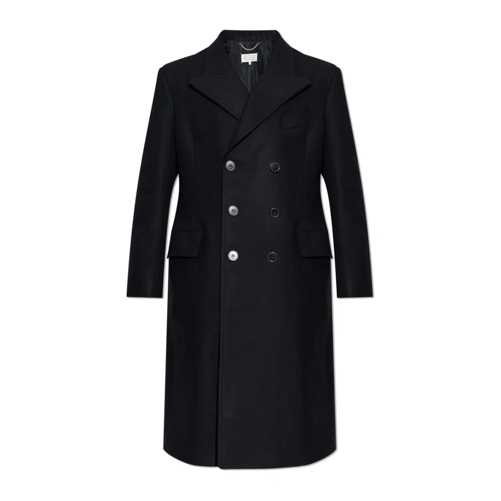 Maison Margiela Herren Schwarz - Wollmantel - Coats - K - S
