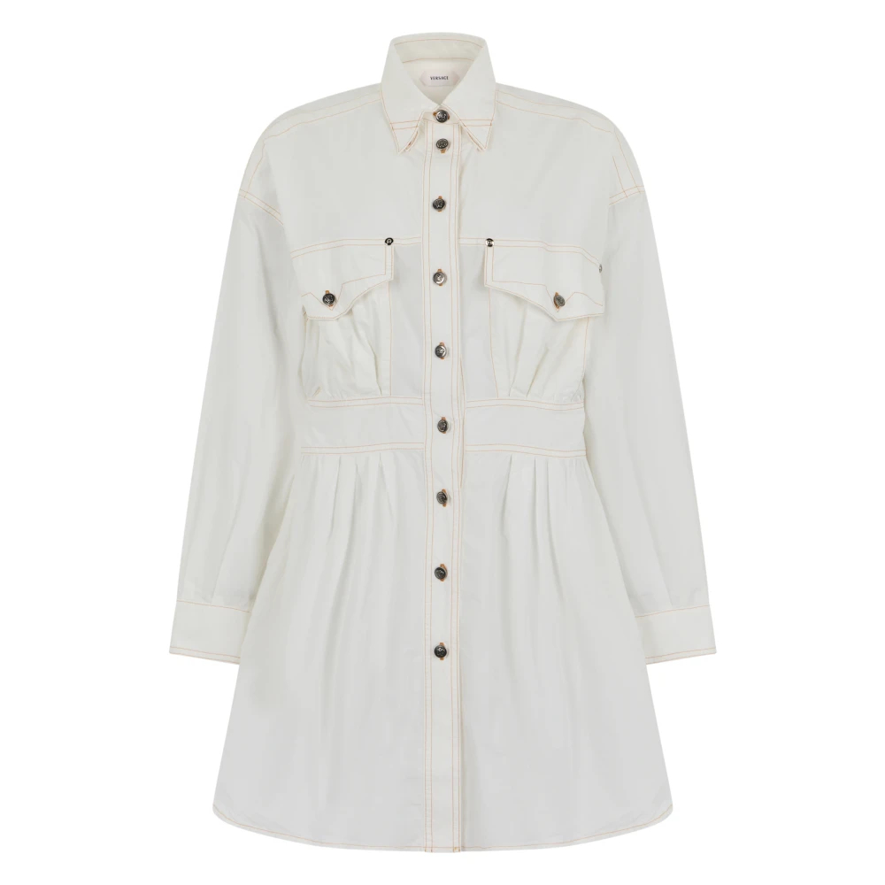 Versace , Damen, Kleider, Weiß, S - Bild 4