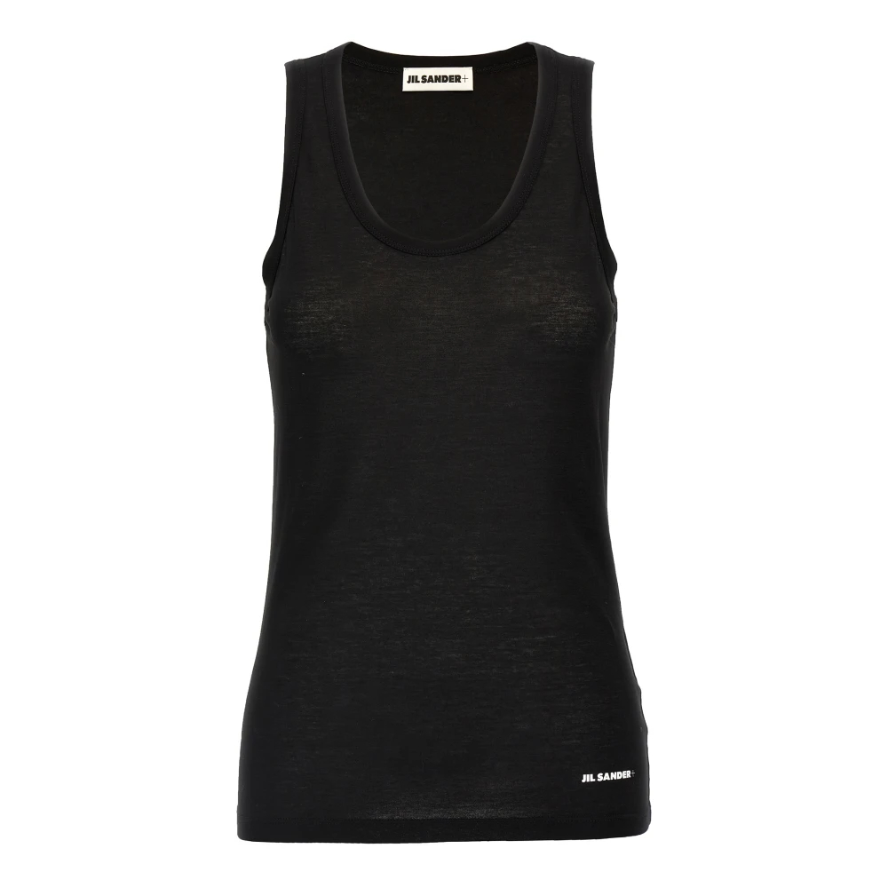 Jil Sander Damen Schwarz - Logo Top - Tops - K - Xs