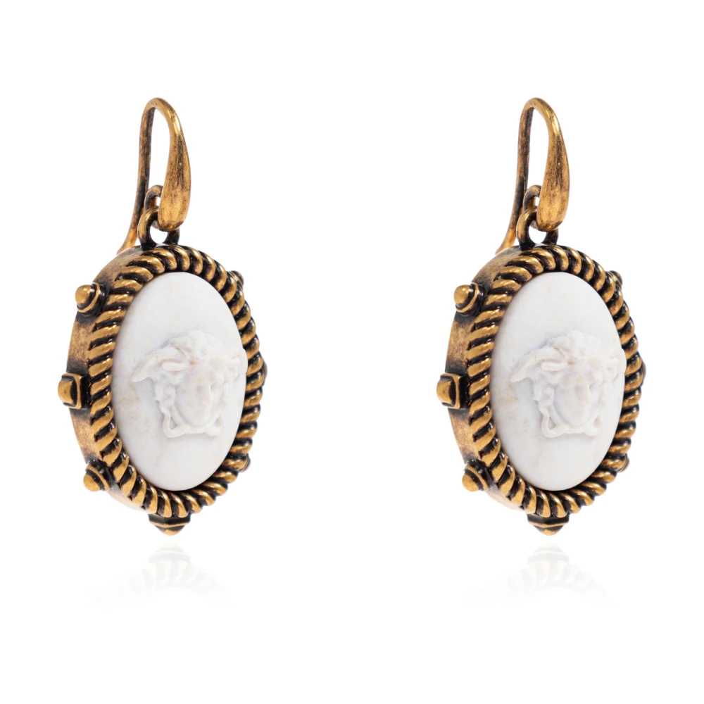 Versace Unisex Gelb - Brass Earrings - Accessories - One Size
