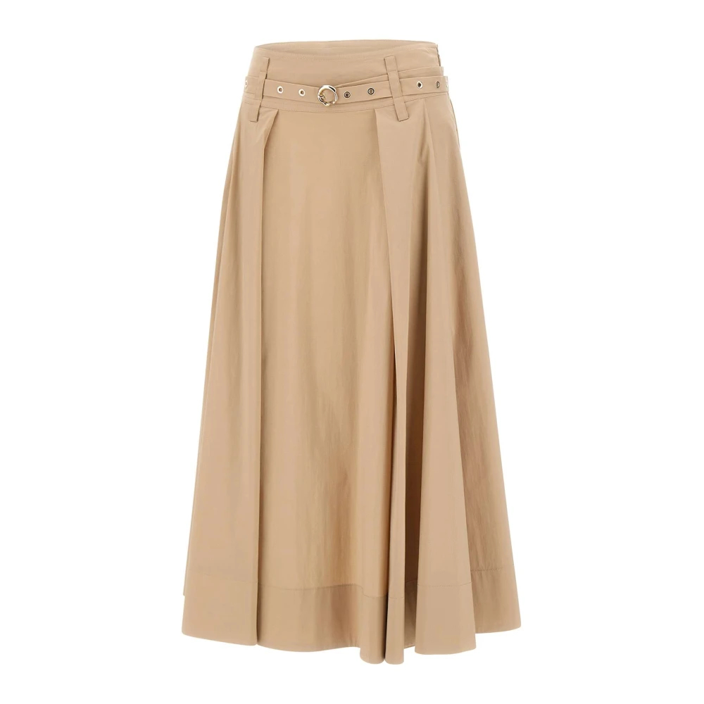Liu Jo Damen Beige - Popeline-Midirock - Skirts - M