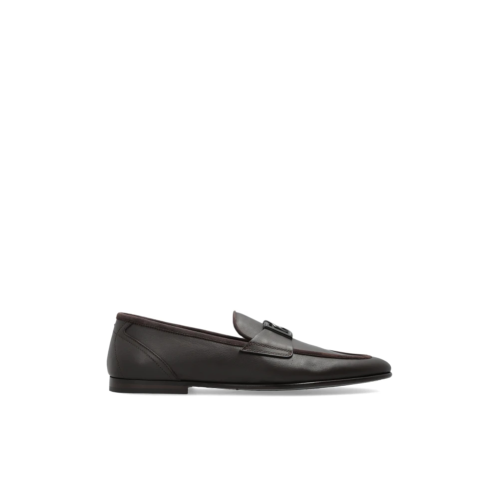 Dolce & Gabbana Herren Braun - Kalbsleder Slipper - Shoes - 40 Eu