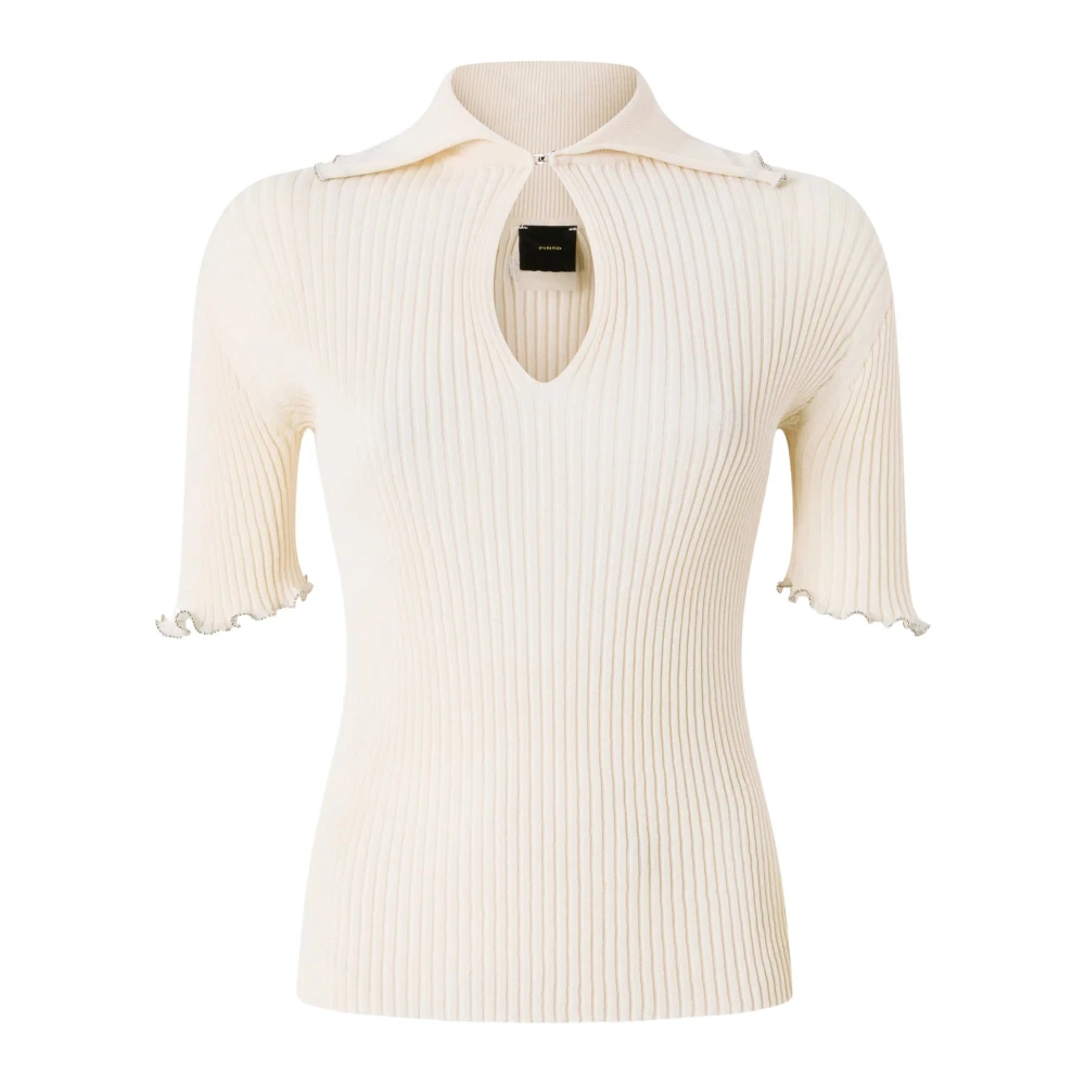 Pinko - Calore Polo - Knitwear - Damen - Weiß - S