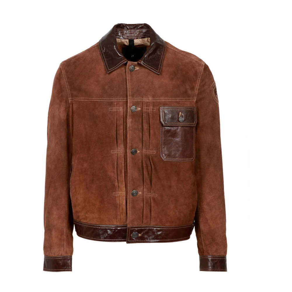 Blauer Herren Braun - Lederjacke - Jackets - L