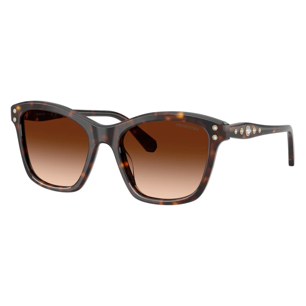 Swarovski Damen Braun Sk6063 100274 Sonnenbrillen Acetat Schildkröte Quadratisch Normal Nuanciert - Bild 3