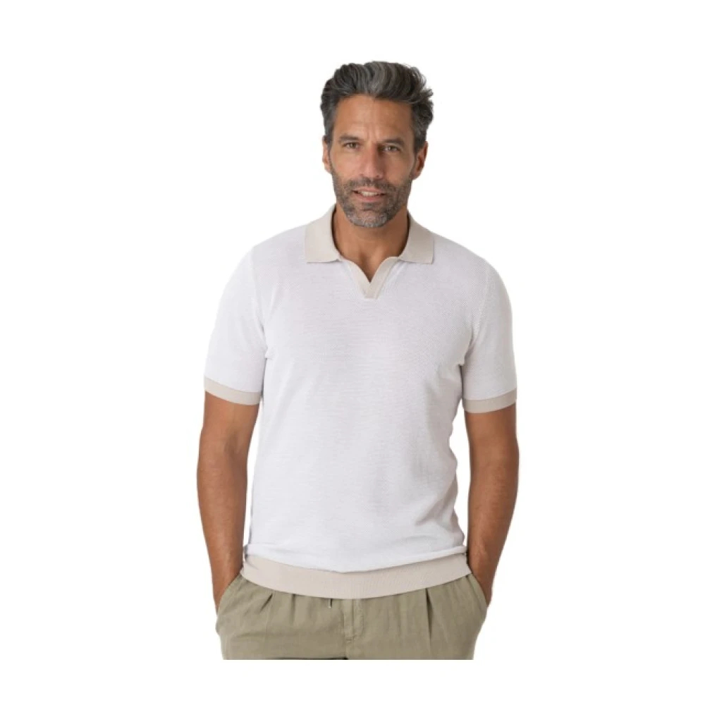 Gran Sasso Herren Weiß - Polo Col Skipper - Tops - L