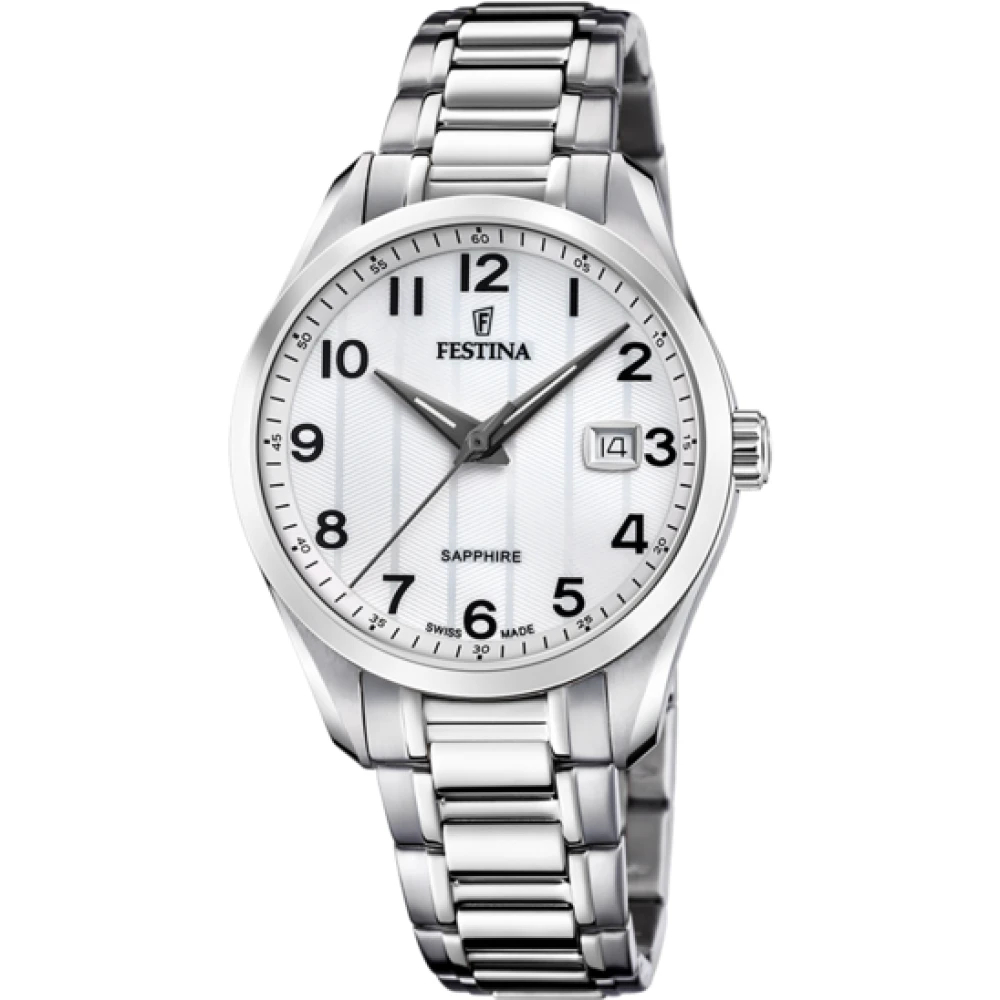 Festina, Armbanduhr, Swiss Made, Silber, (Analoguhr, 38 mm) - Bild 4