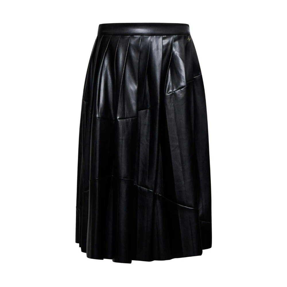 Silvian Heach Damen Schwarz - Plissierter Midi-Rock - Skirts - K - S