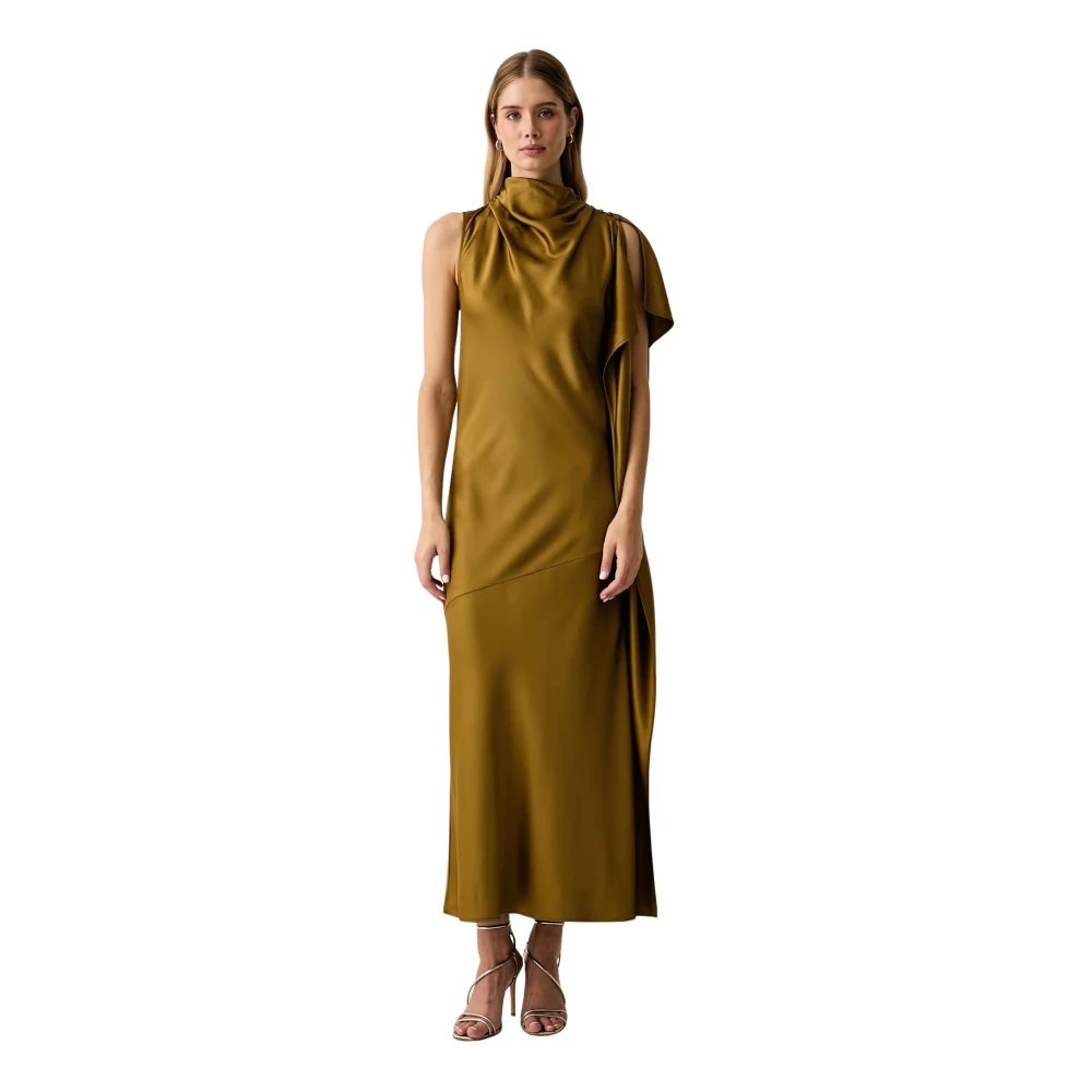 Pinko Damen - Langes One-Shoulder-Kleid Aus Satin - 44 - Bild 3