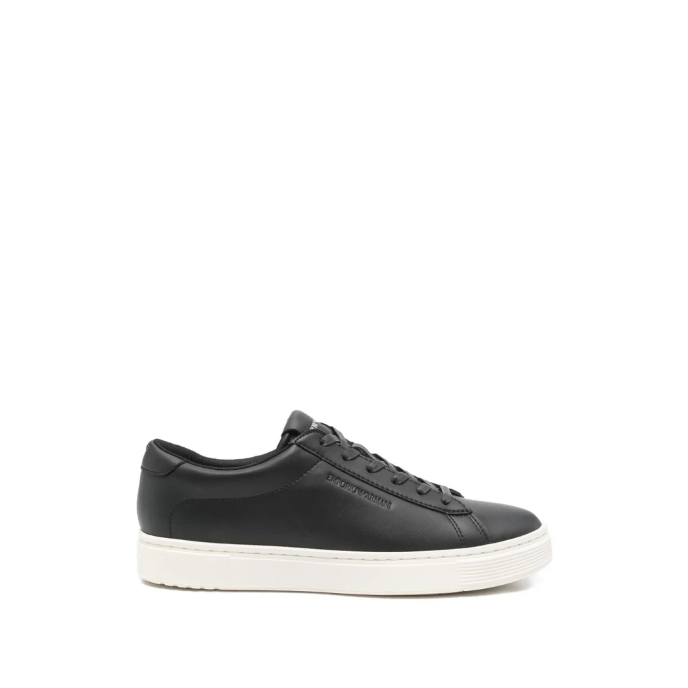 Emporio Armani Herren Schwarz - Ledersneaker - Shoes - K - 42 Eu