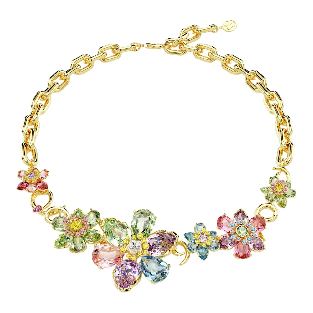 Swarovski Idyllia Halskette, Verschiedene Schliffe, Blume, Mehrfarbig, 18K Goldbeschichtet - Bild 6
