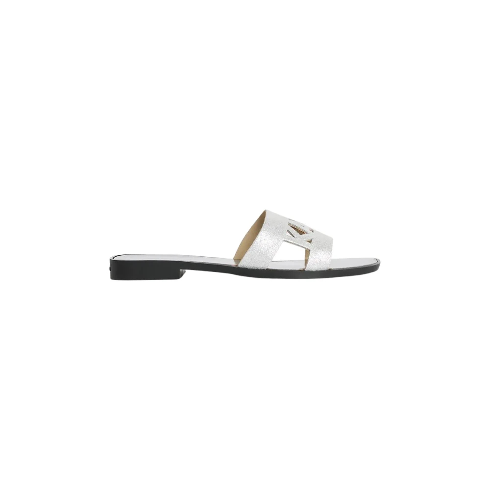 Karl Lagerfeld Damen Silberfarben Pantoletten Skoot Ii Kl80402 36 - Bild 2