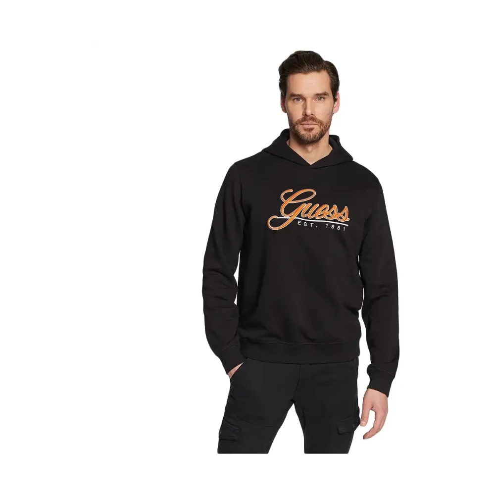 Guess Herren Schwarz - Stylischer Hoodie Sweatshirt - Sweatshirts & Hoodies - K - S