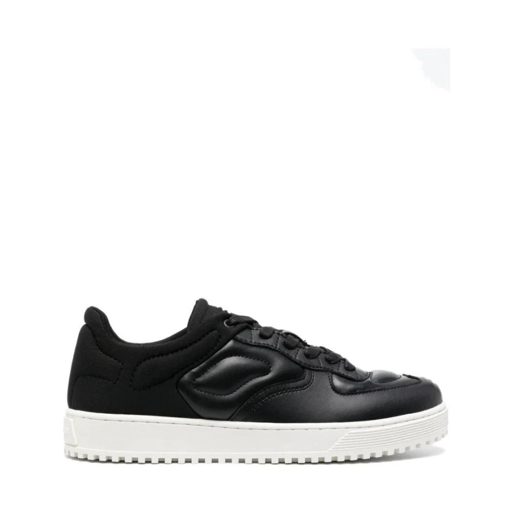 Emporio Armani Herren Schwarz - Lässiger Leder-Sneaker - Shoes - K - 43 Eu