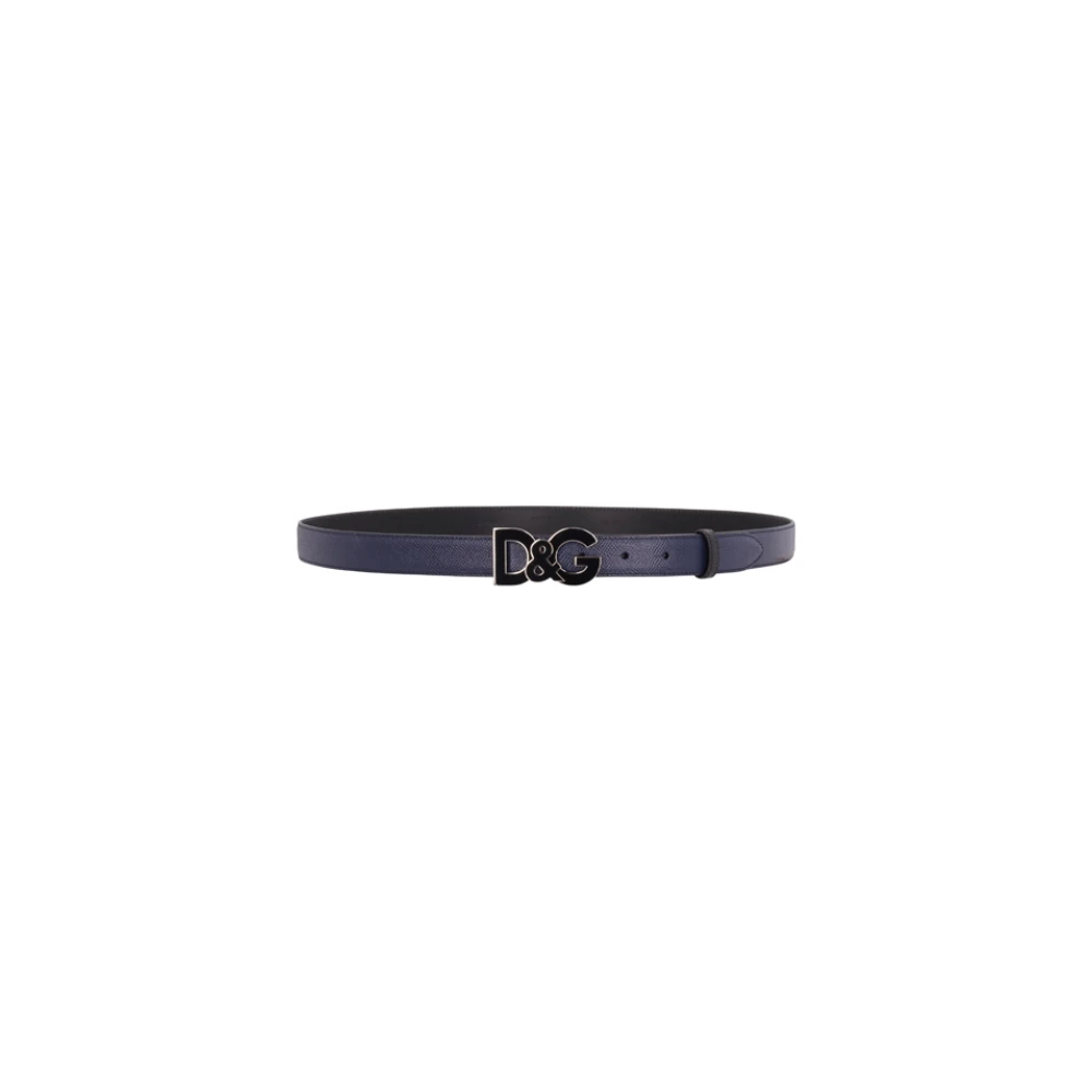 Dolce & Gabbana Herren Blau - Logo Belt - Accessories - 110 Cm
