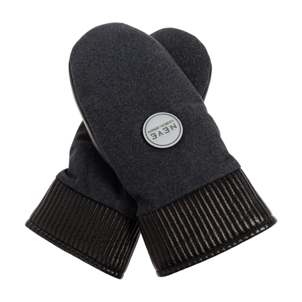 Giorgio Armani Herren Schwarz - Handschuhe Mit Logo - Accessories - K - Xl