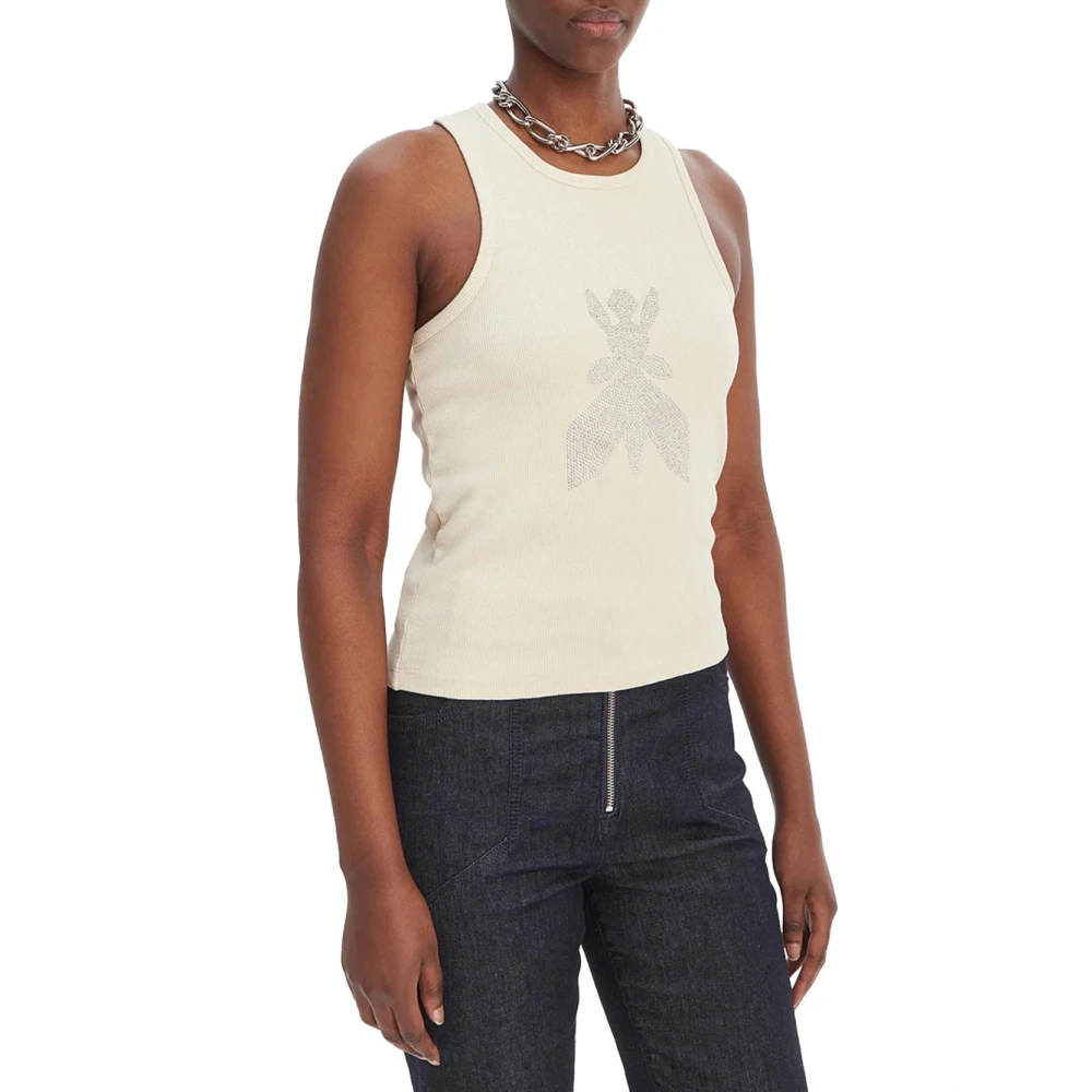 Patrizia Pepe Damen Beige - Geripptes Jersey-Top - Tops - L