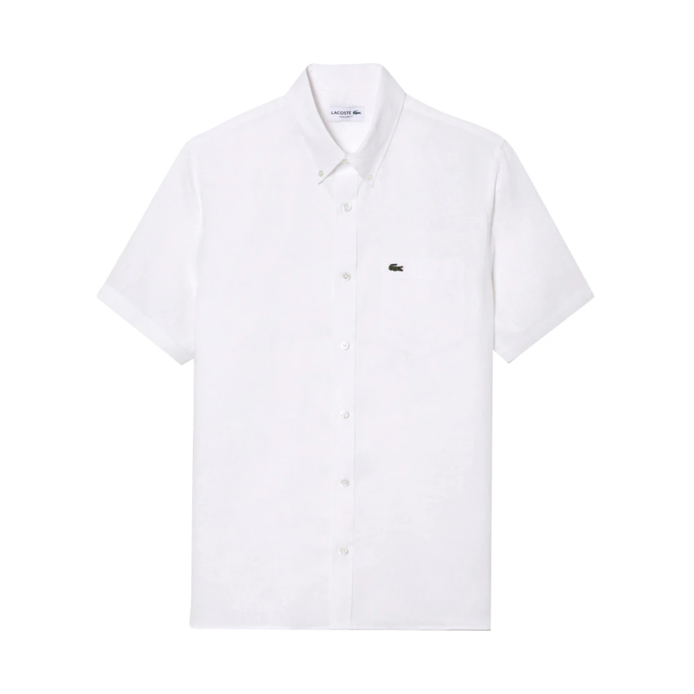 Lacoste Herren Weiß - Es Leinen Kurzarmhemd - Shirts - 2XL