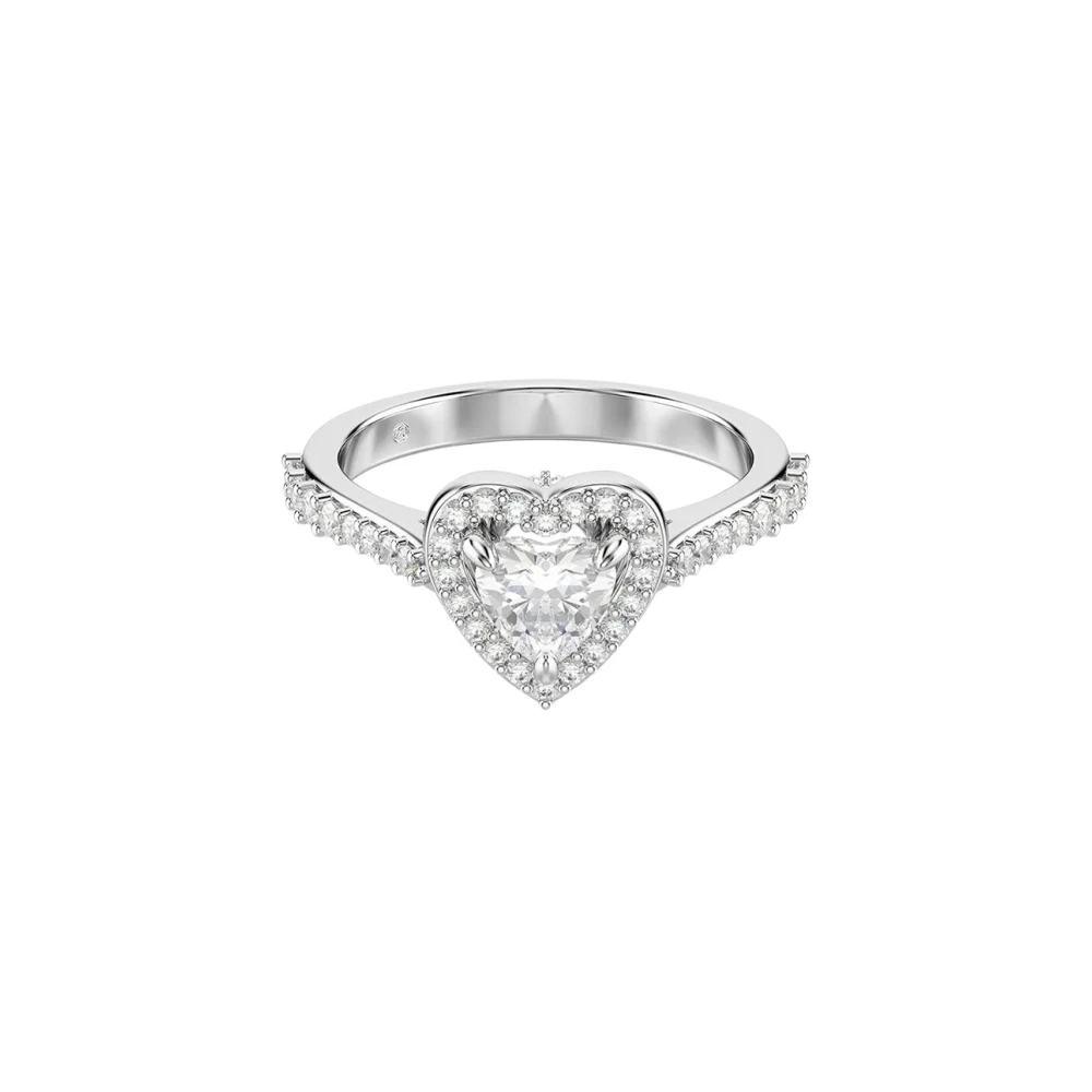 Swarovski Una Angelic Motivring, Verschiedene Schliffe, Herz, Rhodiniert Weiß Größe 50 - Image 3