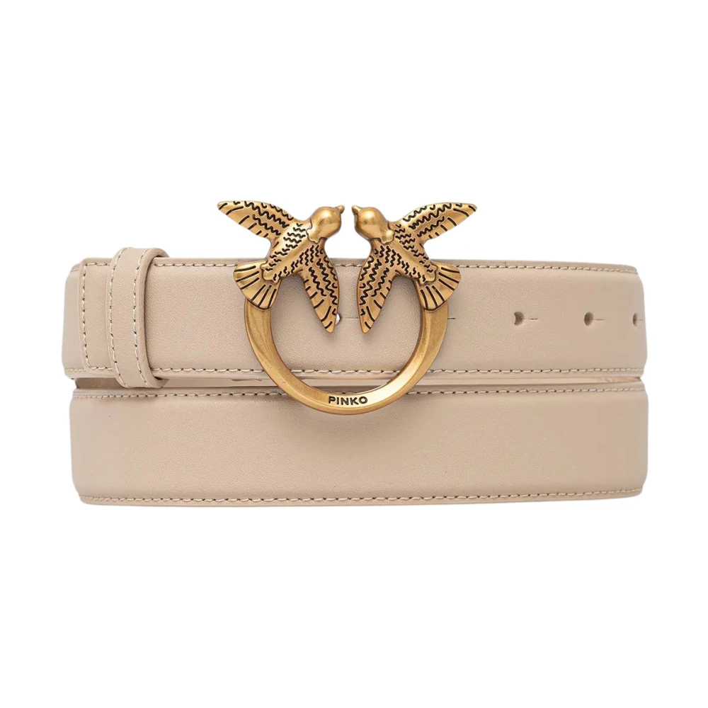 Pinko - Love Birds Diamond Cut Gürtel - Accessories - Damen - Beige - Xs - Image 11