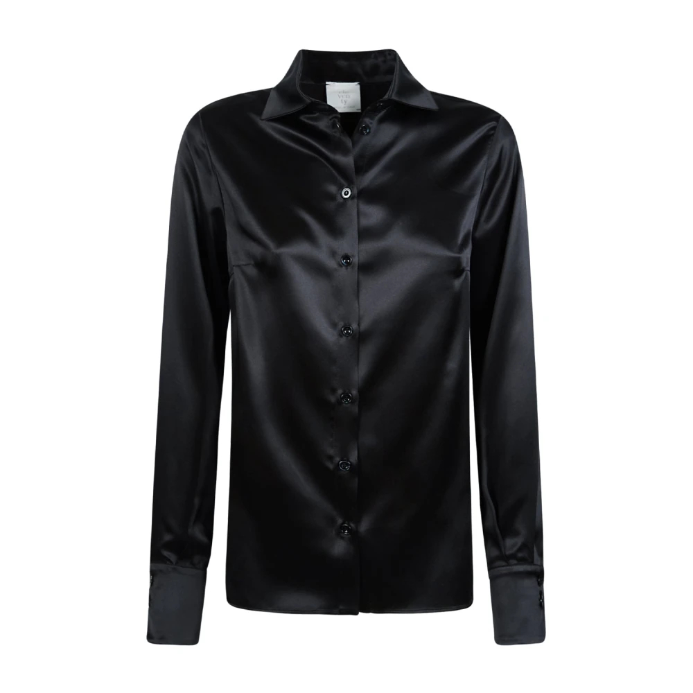 Eleventy Damen Schwarz - Klassisches Seidenhemd - Blouses & Shirts - K - Xl