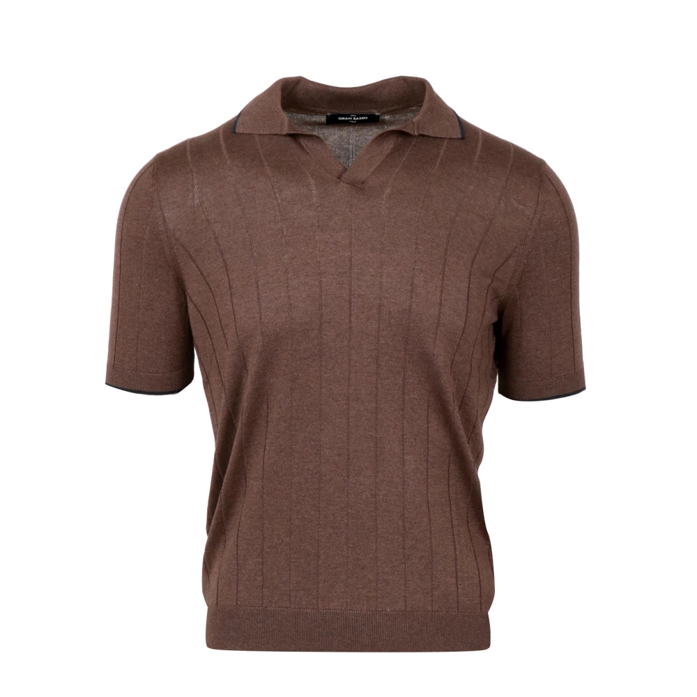 Gran Sasso Herren Braun - Feinstrick-Polohemd - Tops - 2XL