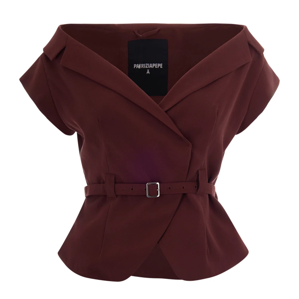 Patrizia Pepe Damen Braun - Modello Smanicato - Jackets - L