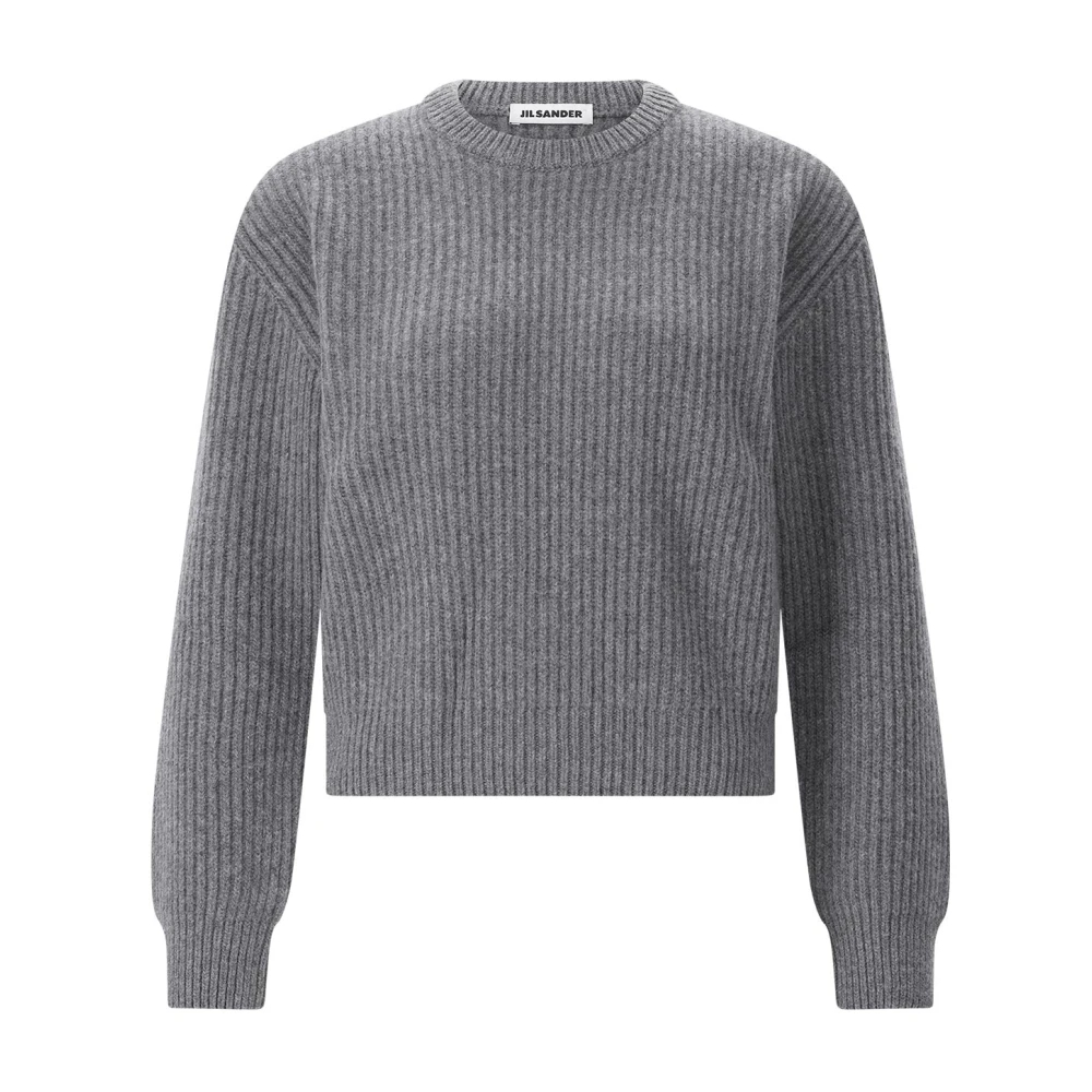 Jil Sander Damen Grau - Rundhals-Strickpullover - Knitwear - L