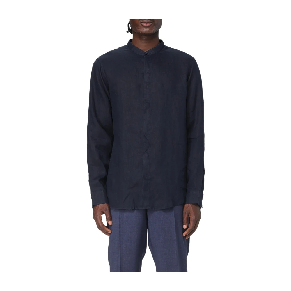 Armani Exchange Herren Blau - Klassisches Leinenhemd - Shirts - S