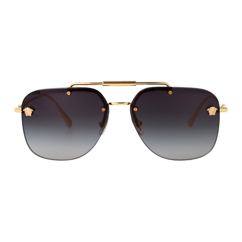 Versace Damen Gold Ve2296 100284 Sonnenbrillen Metall Grau Quadratisch Normal Nuanciert - Bild 11