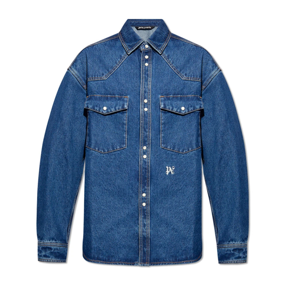 Palm Angels Herren Blau - Denim Hemd - Shirts - M