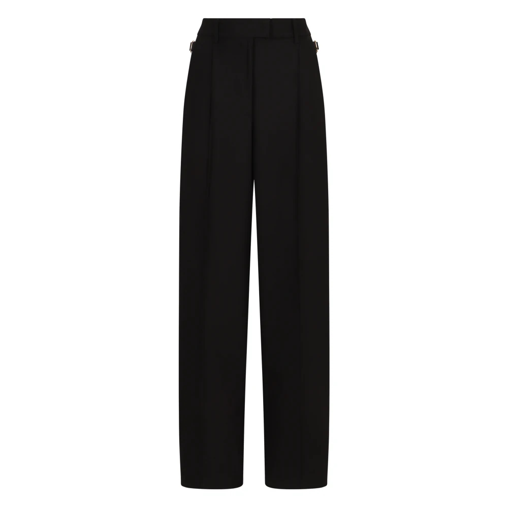 Pt Torino Damen Schwarz - Plissierte Wollhose - Trousers - K - L