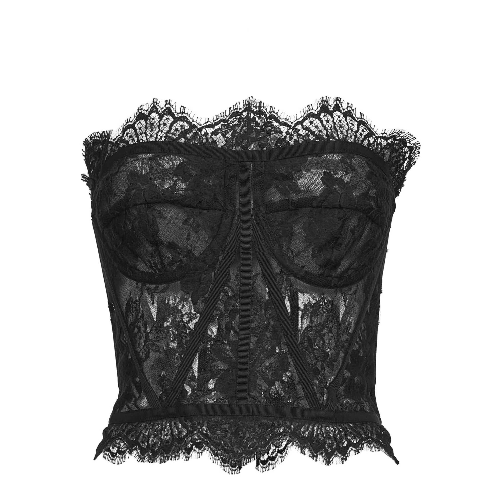 Dolce & Gabbana Damen Schwarz - Lace Bustier - Tops - K - L