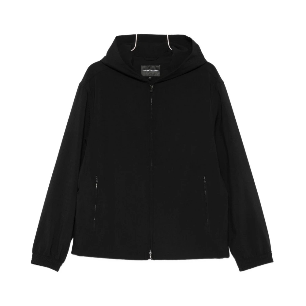 Emporio Armani Herren Schwarz - Kapuzen-Sweatshirt Mit Durchgehendem Reißverschluss - Sweatshirts & Hoodies - K - L