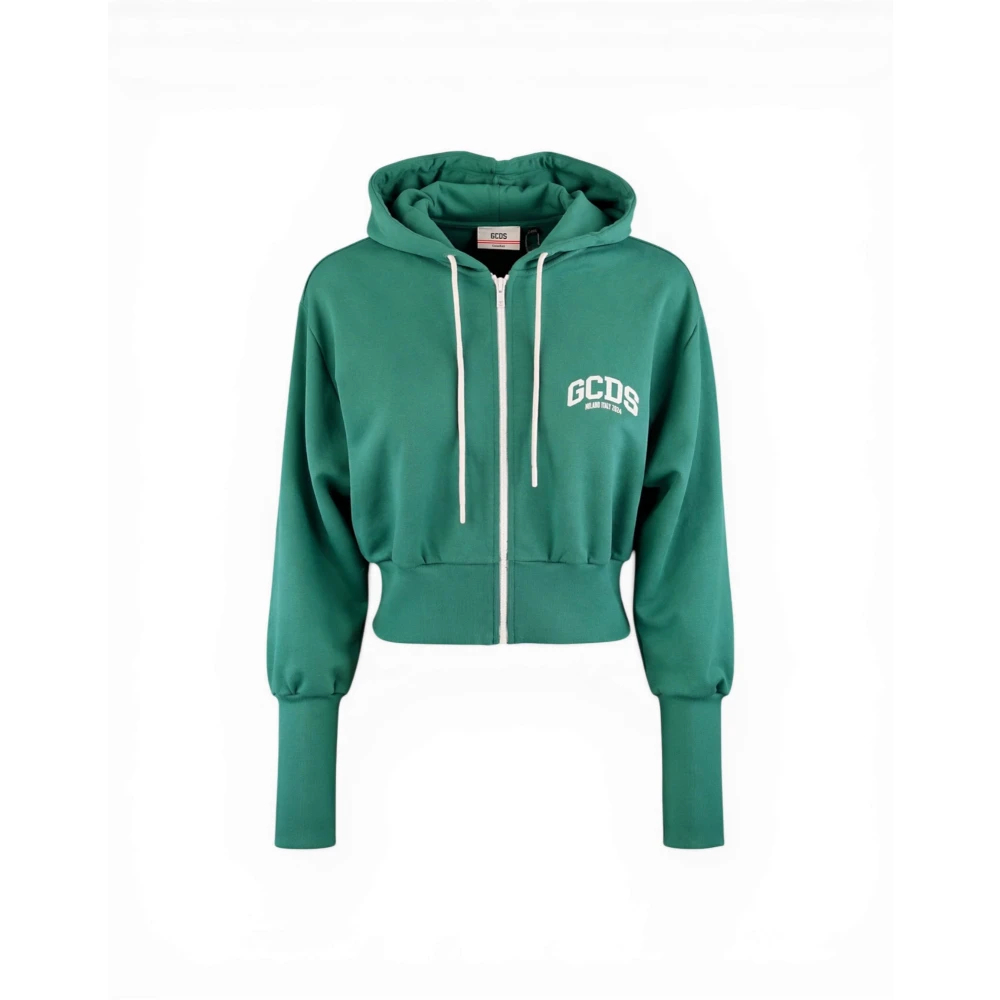 Gcds Damen Grün - Sweatshirt Mit Durchgehendem Reißverschluss - Sweatshirts & Hoodies - Xs