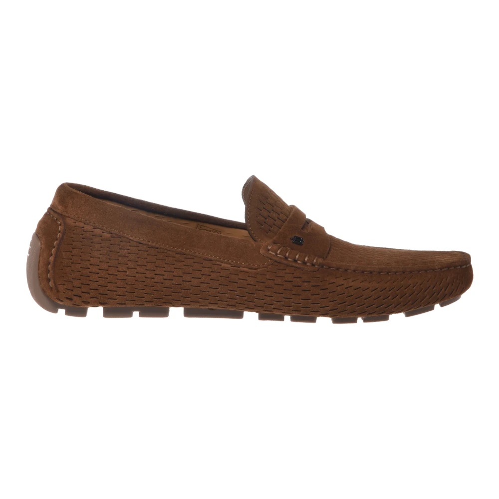 Baldinini Herren Braun - Perforated Suede Loafer - Shoes - 45 Eu