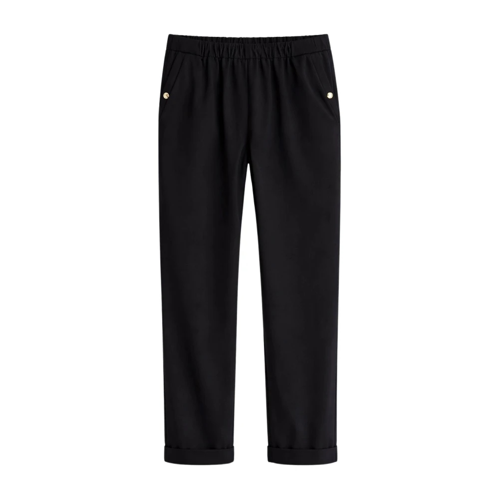 Liu Jo Damen Schwarz - Schlanke Hosen Mit Bündchen - Trousers - K -L