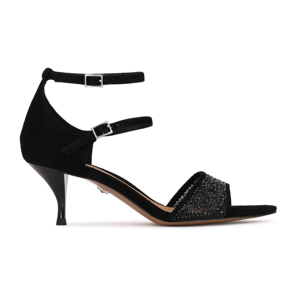 Kazar Damen Schwarz - Wildledersandalen Mit Strasssteinen - Shoes - K - 39 Eu
