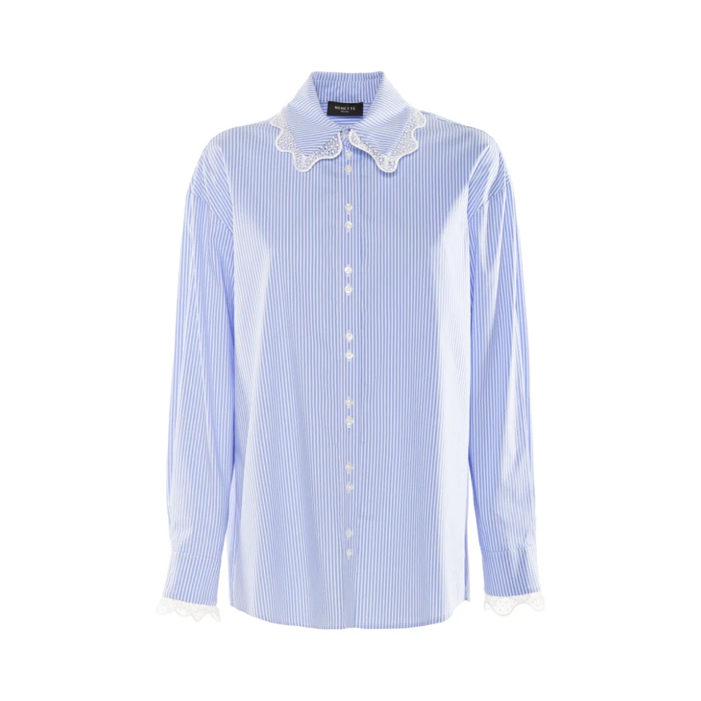 Nenette Damen Blau - Camicia Dal Taglio Over - Blouses & Shirts - 2XL