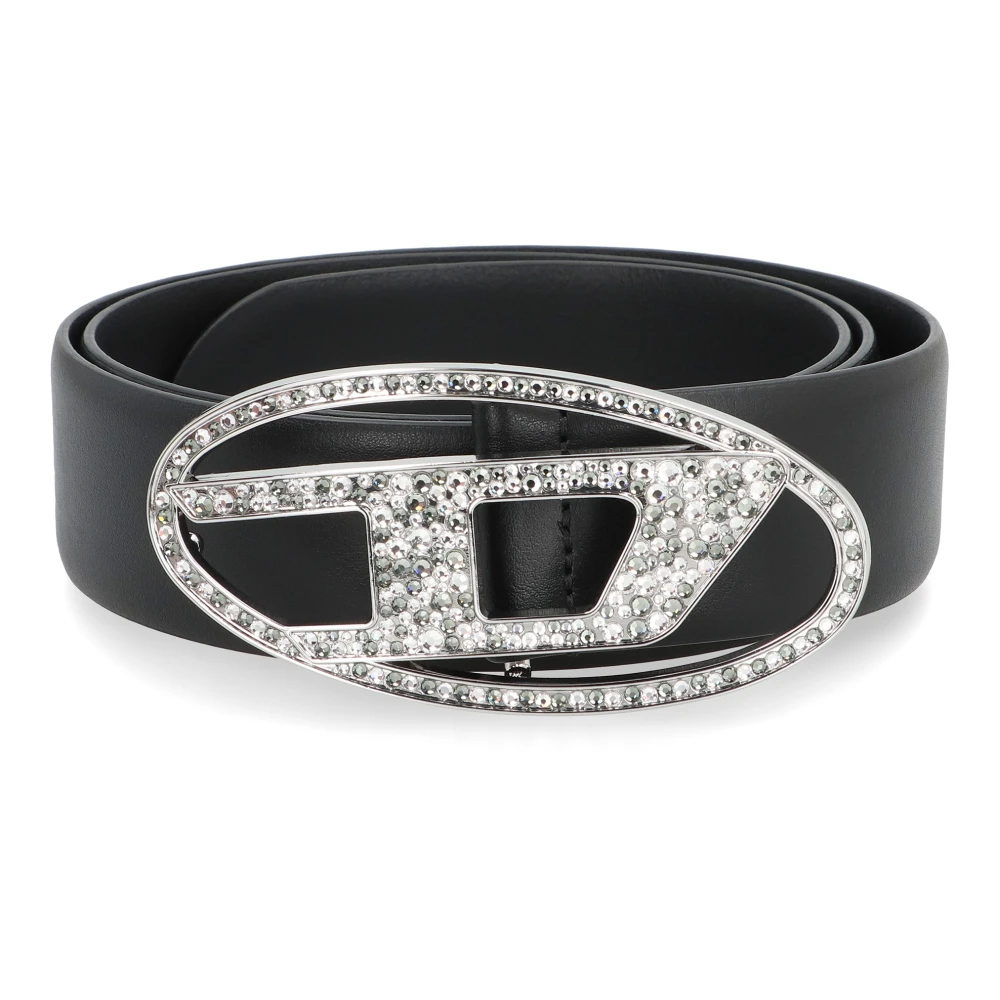 Diesel Damen Schwarz - B-1Dr Strass Ledergürtel - Accessories - K - 90 Cm