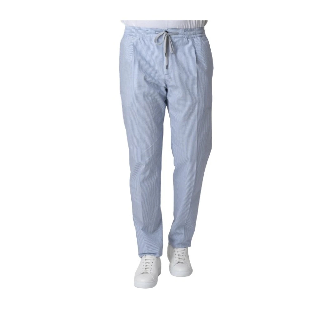 Pt Torino Herren Blau - Seersucker Gestreifte Hose - Trousers - 4XS