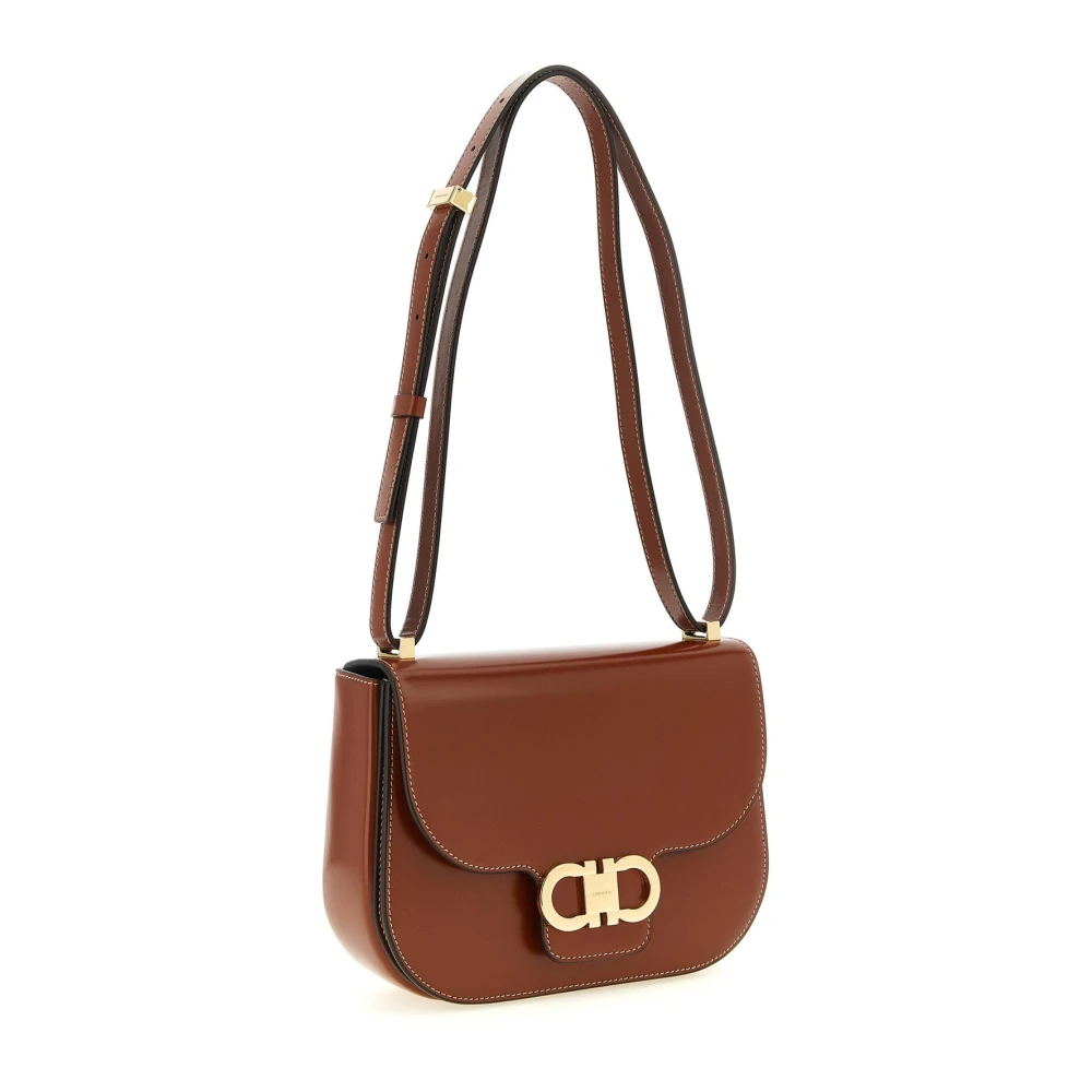 Ferragamo - Double Gancio Crossbody Bag - Bags - Damen - Braun - One Size - Bild 7