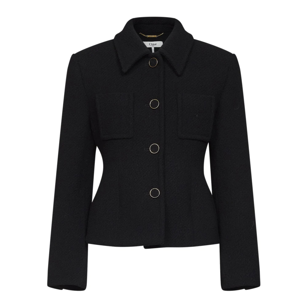 Chloé Damen Schwarz - Peplum Wolljacke - Jackets - K - Xs