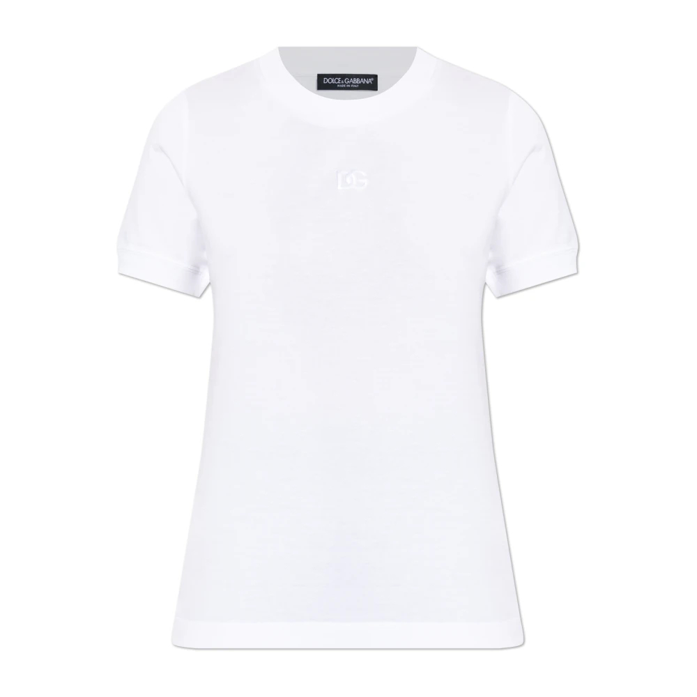 Dolce & Gabbana Damen Weiß - T-Shirt Mit Logo - Tops - S