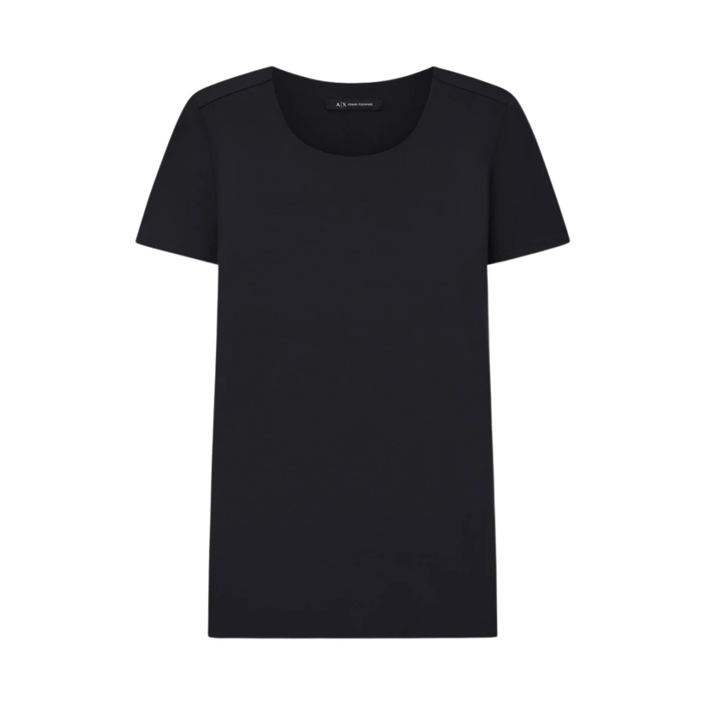 Armani Exchange Damen Schwarz - Slim Fit T-Shirt Aus Stretch-Baumwolljersey - Tops - K - Xl