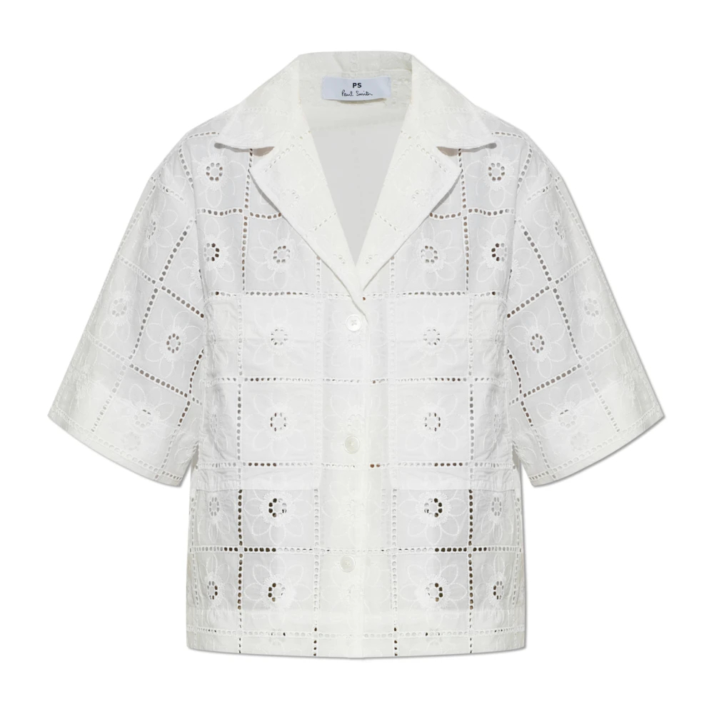Ps By Paul Smith Damen Weiß - Openwork Shirt - Blouses & Shirts - M