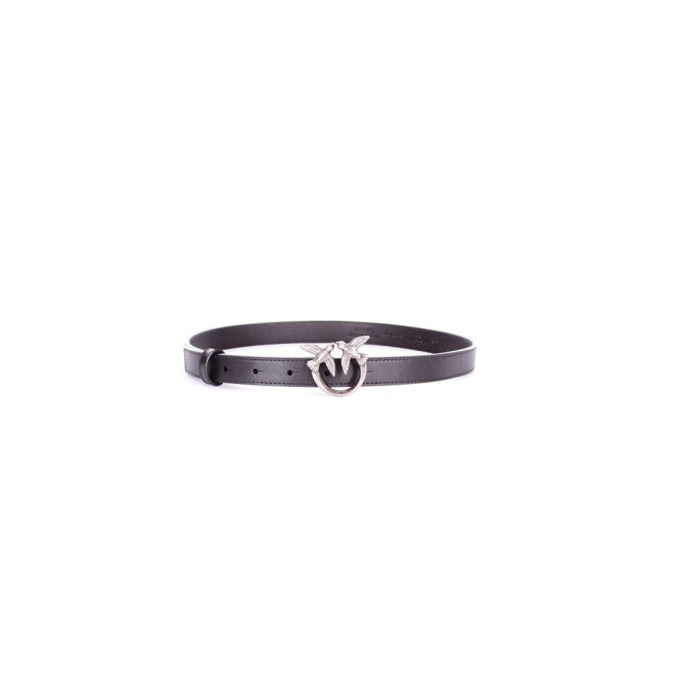 Pinko Damen Schwarz - Schmaler Gürtel Love Birds Aus Leder 2Cm - Xs - Image 3