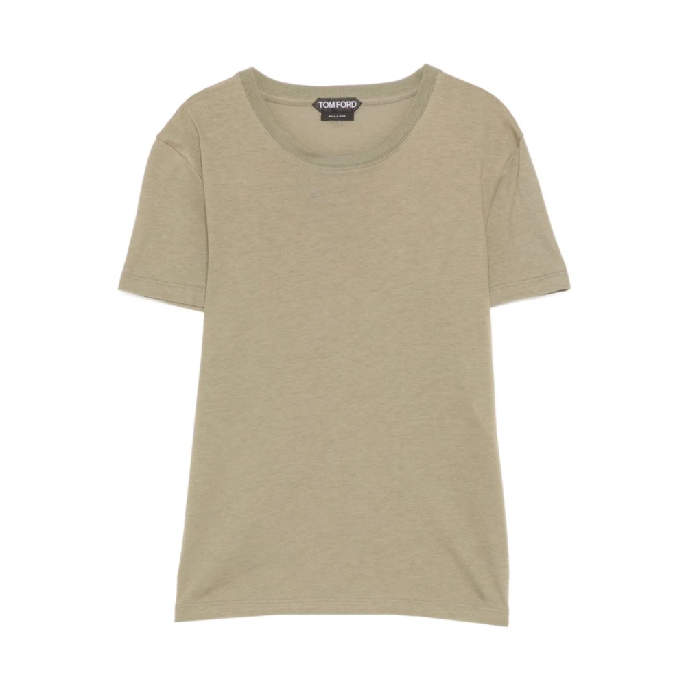Tom Ford Damen Grün - Baumwoll-T-Shirt Mit Rundhalsausschnitt - Tops - 2XS