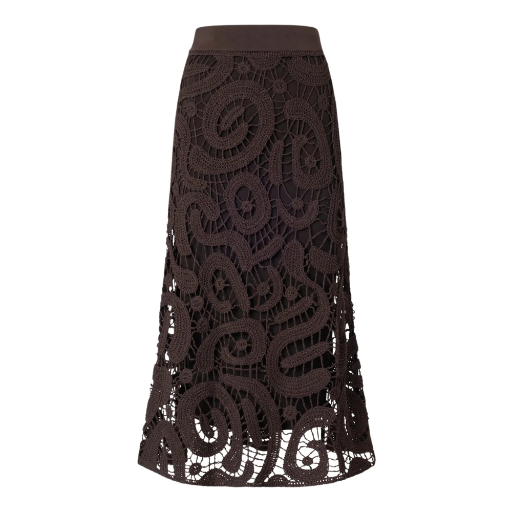 Pinko Damen Braun - Maestrale Crochet Midi Rock - Skirts - Xs